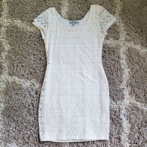 Almost Famous White Crochet Dress